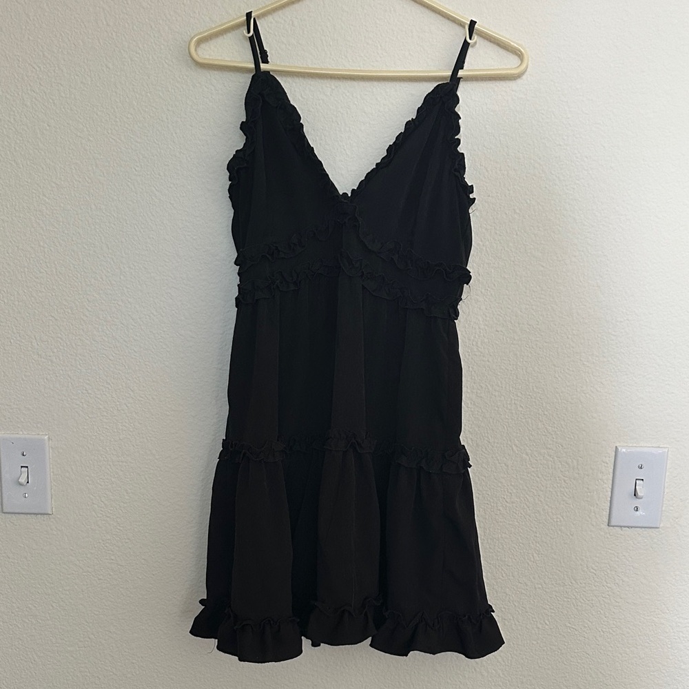 Inspired Hearts Ruffle Tiered Dress - Black